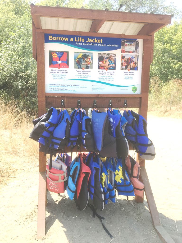 life jackets on the Russian River