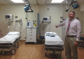 West Sonoma County Medical Center CEO Ray Hino shows off the facility's remodeled emergency room.